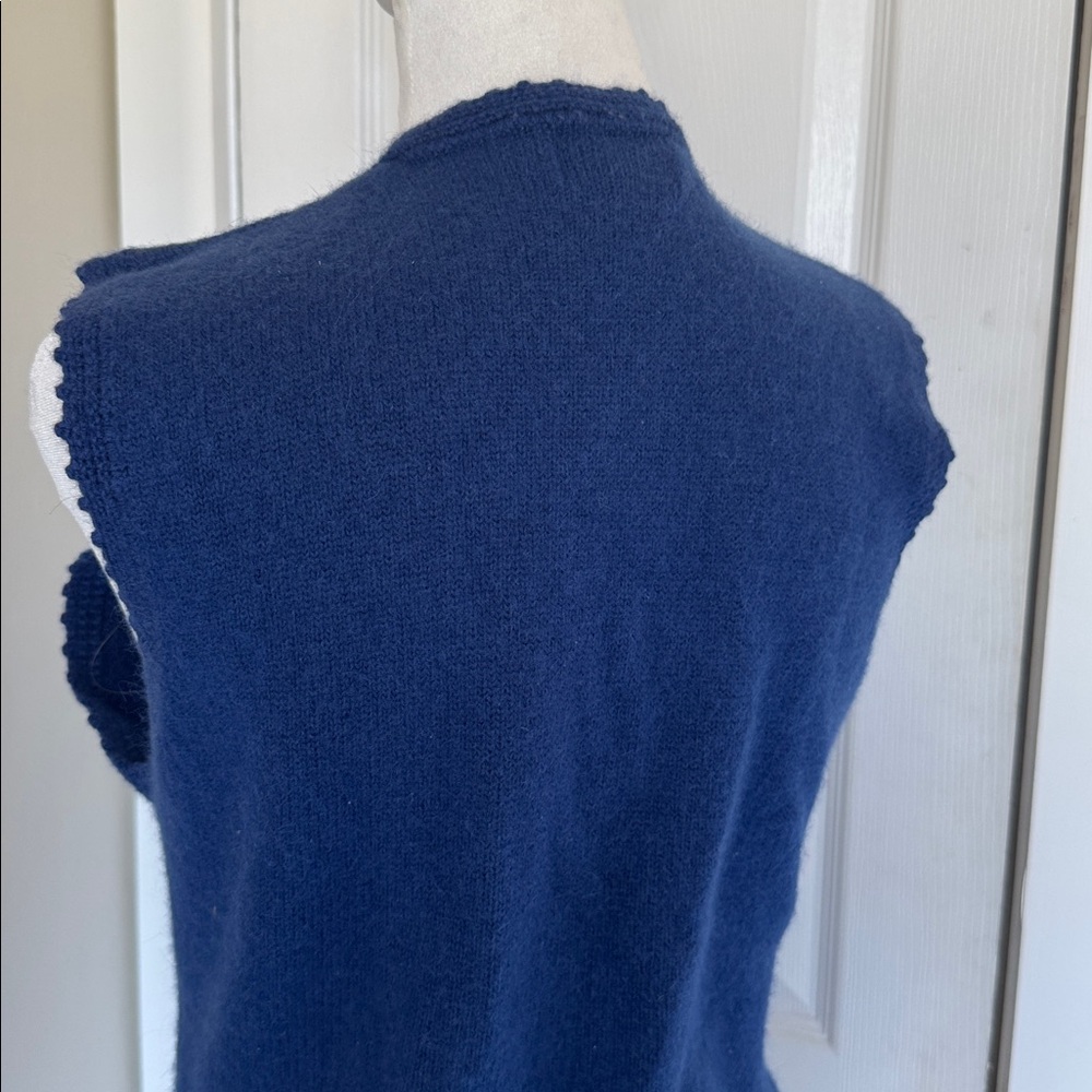 Vintage Sweater Vest Womens Small Koret Embroidered Boho Wool Angora Blue - Picture 7 of 8